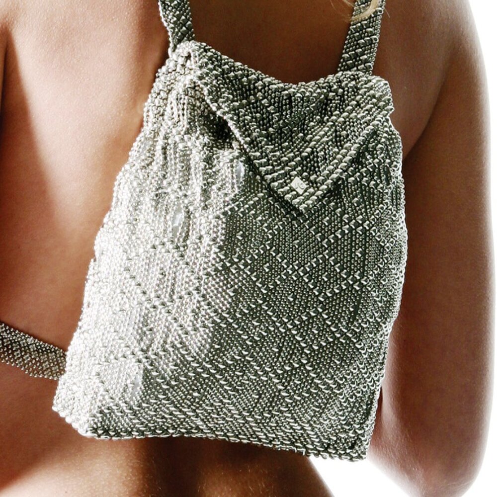 SERGIO GUTIERREZ-SG Liquid Metal Mesh Backpack - Chrome Finish Bag